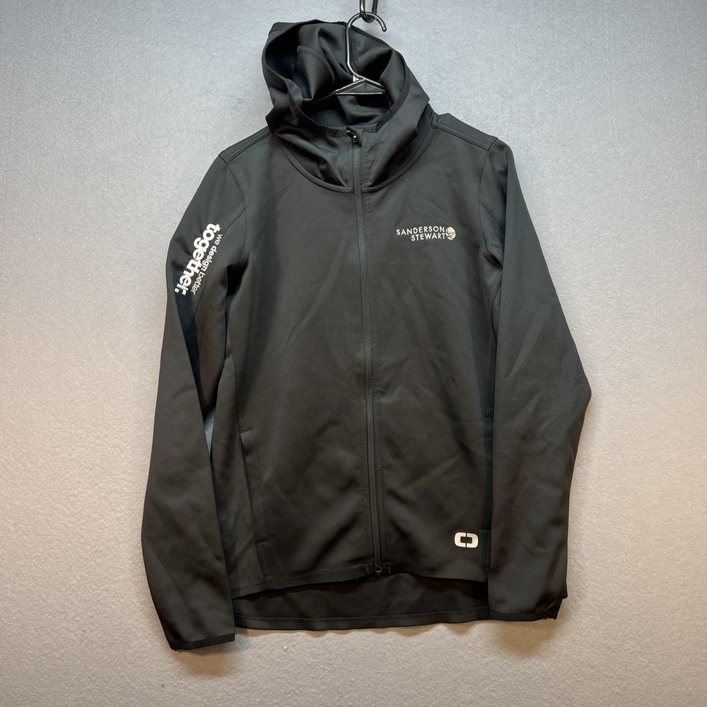 OGIO Endurance Jacket Mens Small Black Hooded Softshell Running Full Zip LOE728